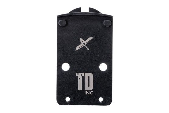 This Trijicon RMR adapter plate is compatible with Sig Sauer P320, M17, and M18 handguns.